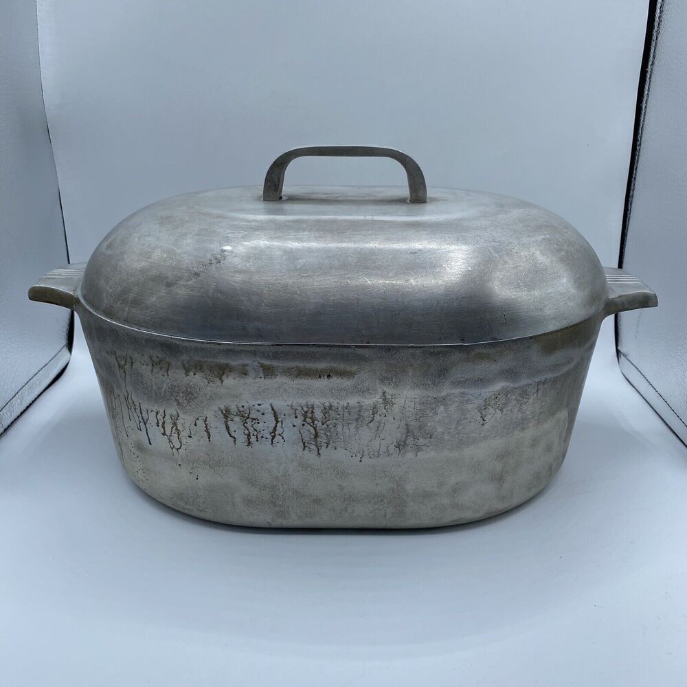 Vtg Wagner Ware Sidney 0 Magnalite 4265-P Aluminum Roaster Dutch Oven w Lid 8 Qt